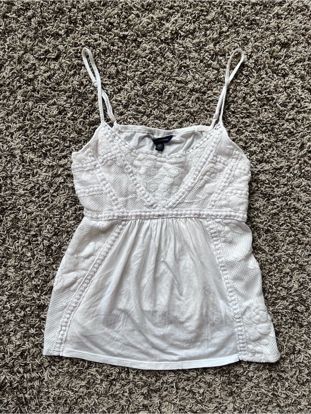 American Eagle Outfitters Boho Crochet Babydoll Tank Top